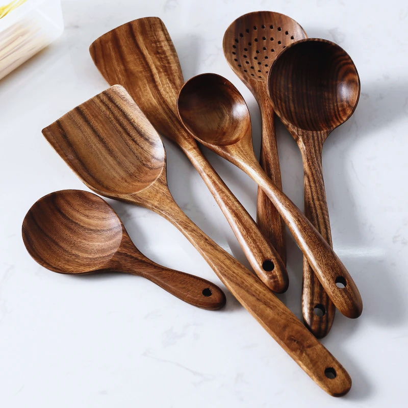 Teak Wooden Utensils Set - 50% OFF SALE