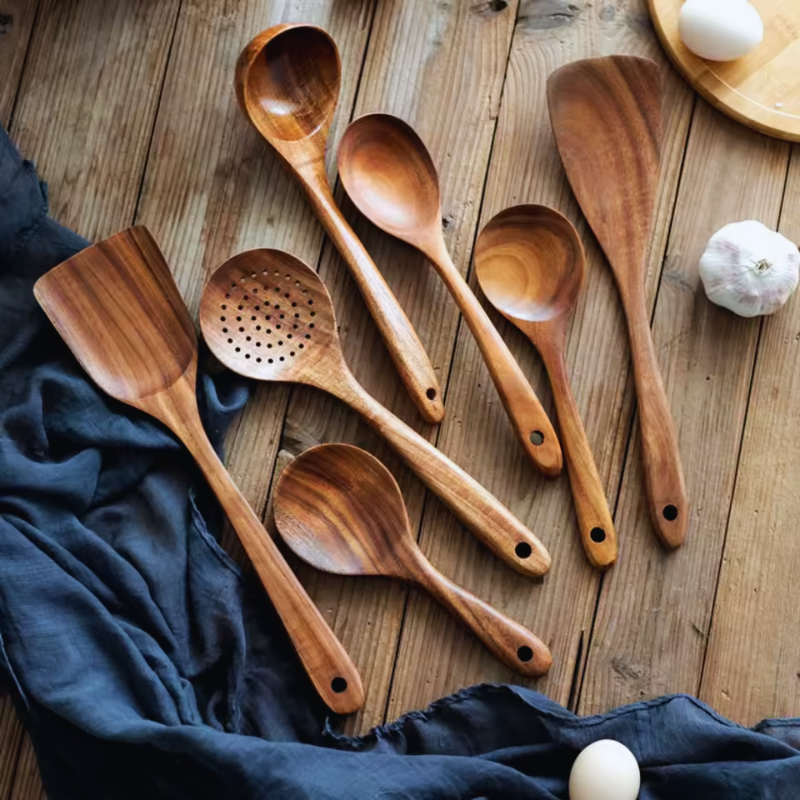Teak Wooden Utensils Set - 50% OFF SALE