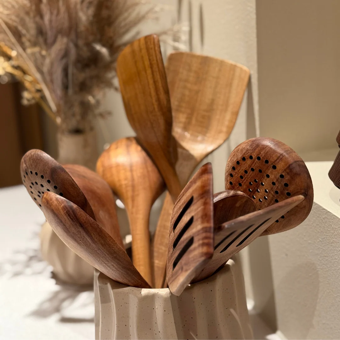 Teak Wooden Utensils Set - 50% OFF SALE