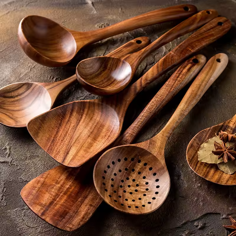 Teak Wooden Utensils Set - 50% OFF SALE