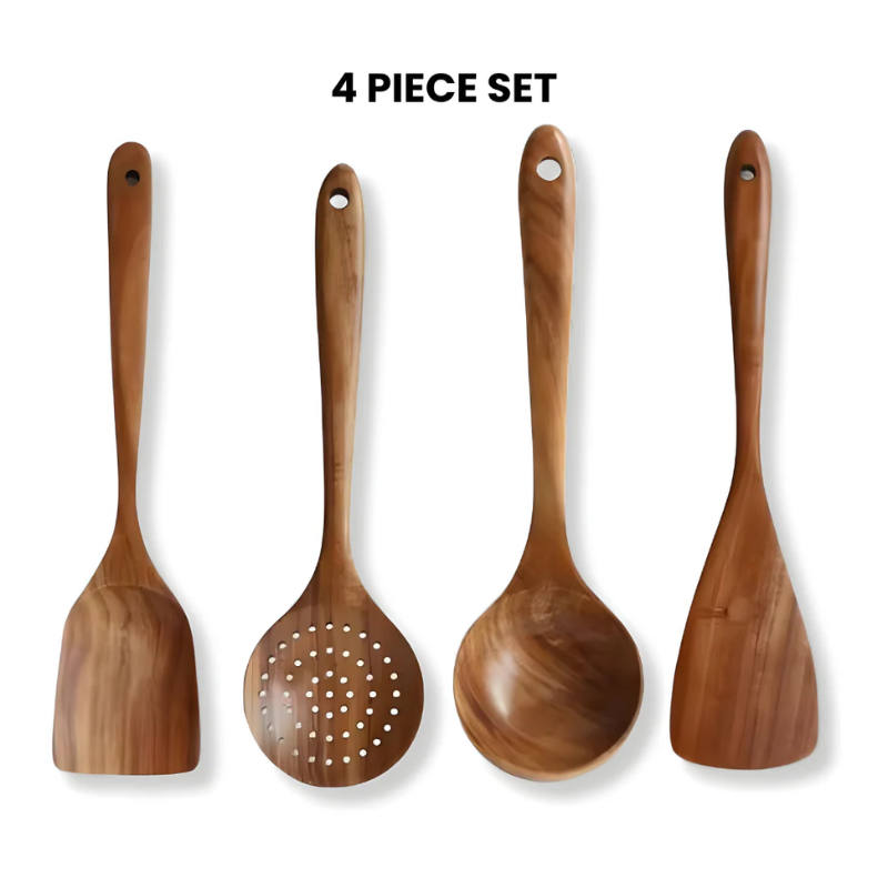 Teak Wooden Utensils Set - 50% OFF SALE