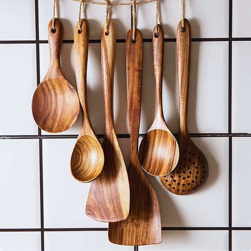 Teak Wooden Utensils Set - 50% OFF SALE