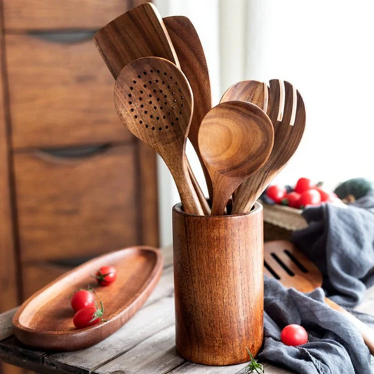 Wooden Utensil Holder
