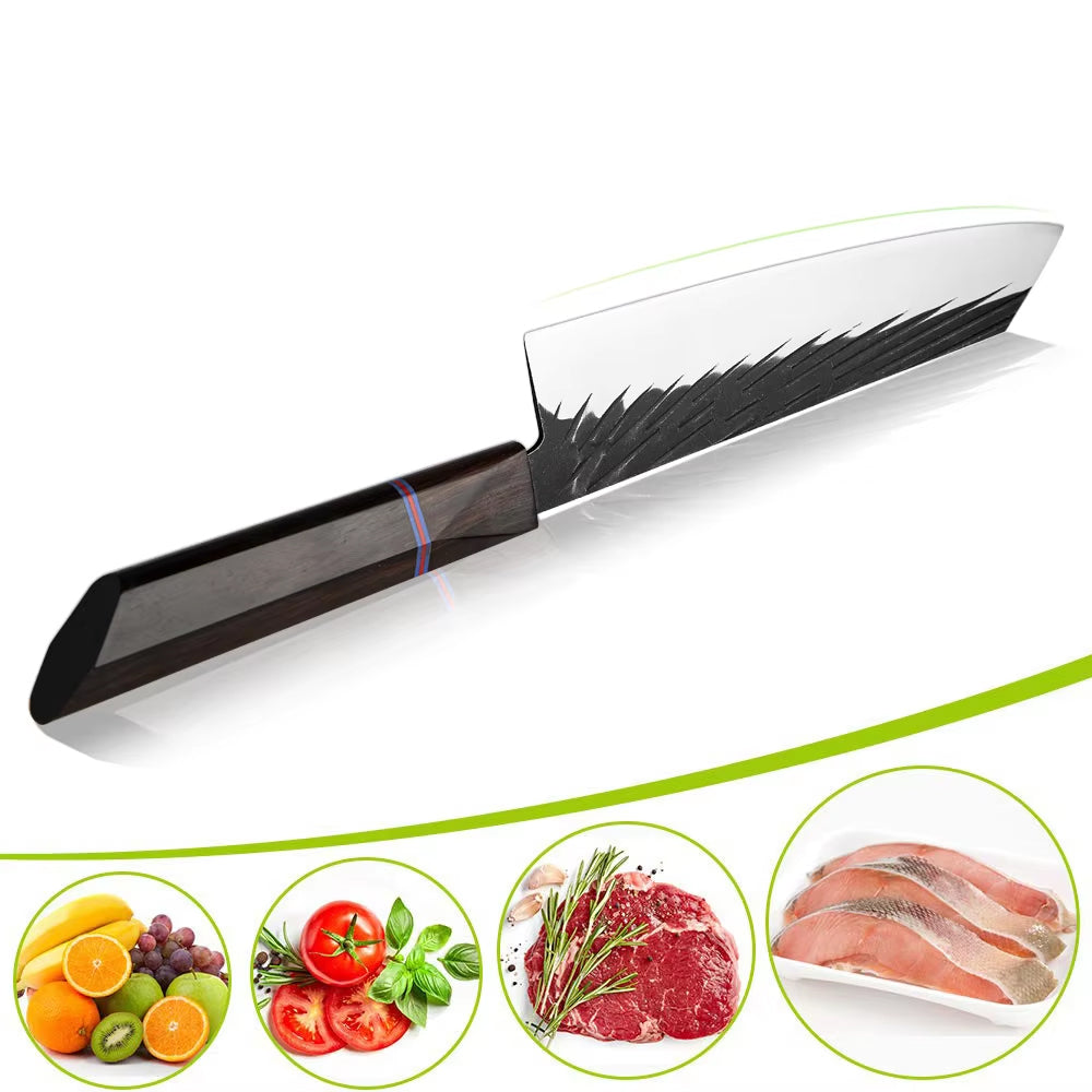 Japanese Kitchen Knife Set With Ebony Handle