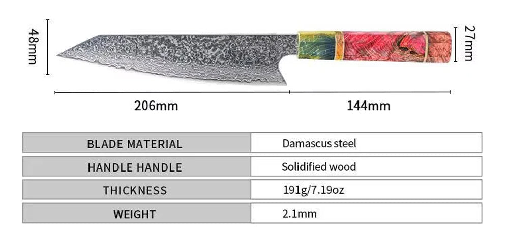 Damascus Steel Kiritsuke Chef's Knife