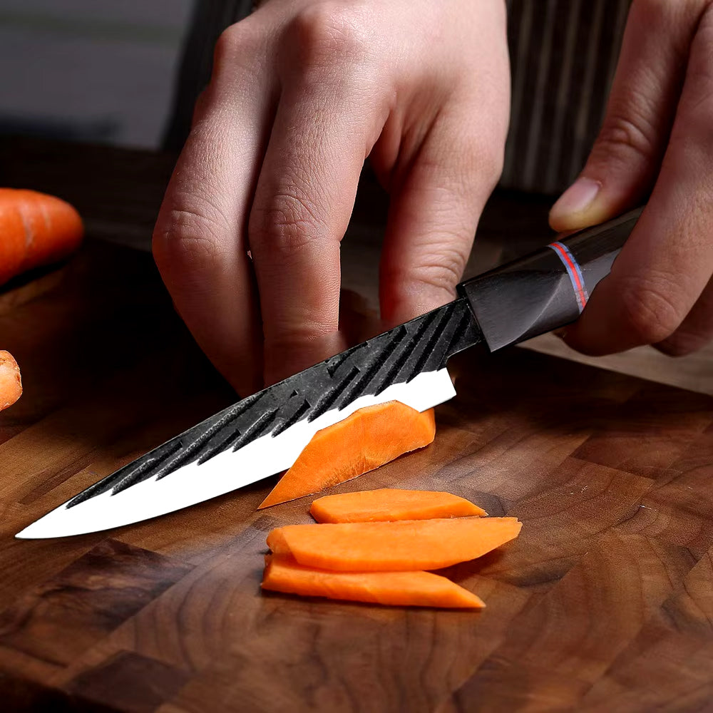 Japanese Kitchen Knife Set With Ebony Handle