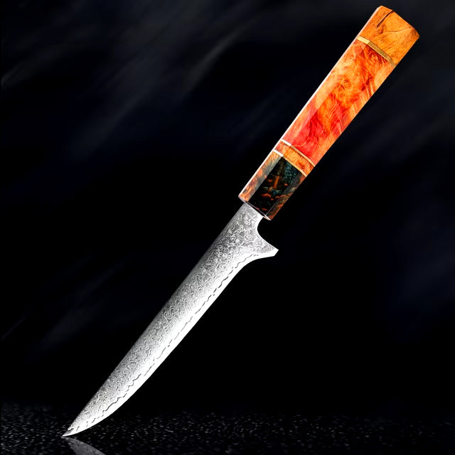 Japanese Damascus Steel Kitchen Knife Set with colored Handle