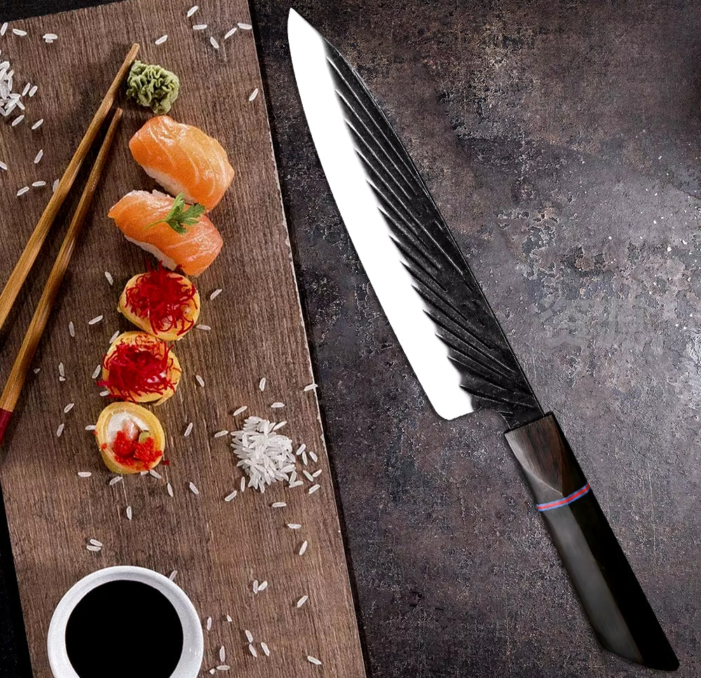 Japanese Kitchen Knife Set With Ebony Handle
