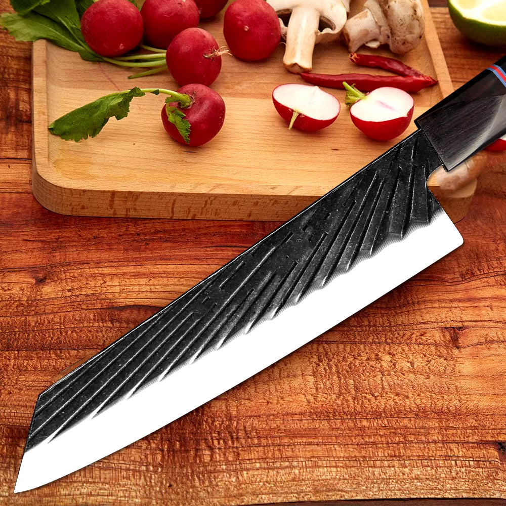 Japanese Kitchen Knife Set With Ebony Handle