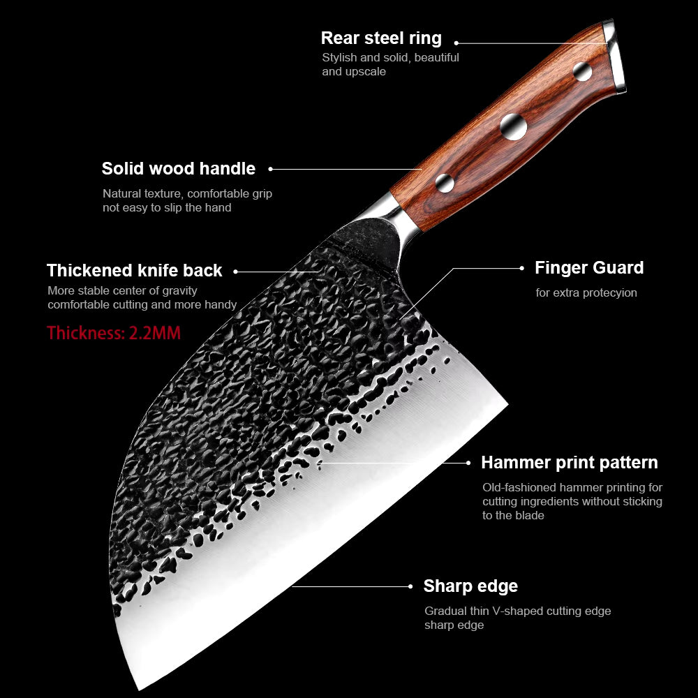 Full Tang Forged Cleaver Chef Knife