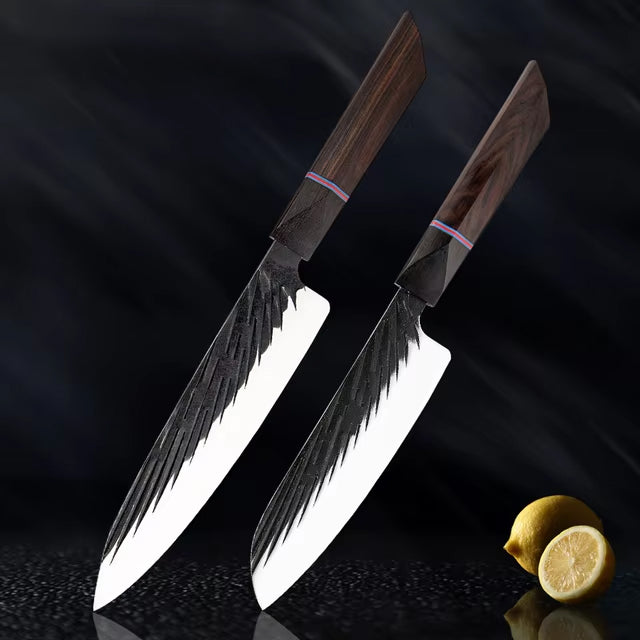 Japanese Kitchen Knife Set With Ebony Handle