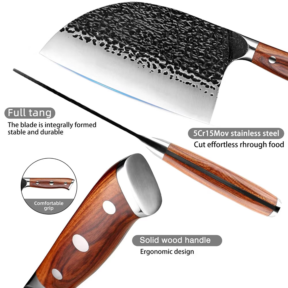 Full Tang Forged Cleaver Chef Knife