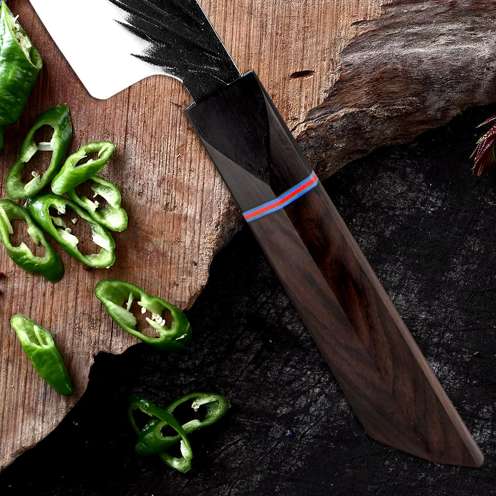 Japanese Kitchen Knife Set With Ebony Handle
