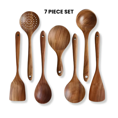 Teak Wooden Utensils Set - 50% OFF SALE