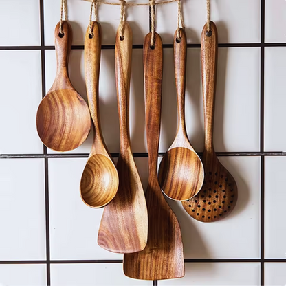 Teak Wooden Utensils Set - 50% OFF SALE
