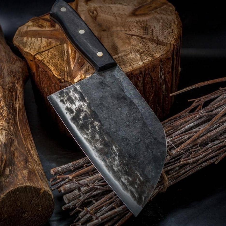 Full Tang Handmade Forged Steel Serbian Cleaver Knife