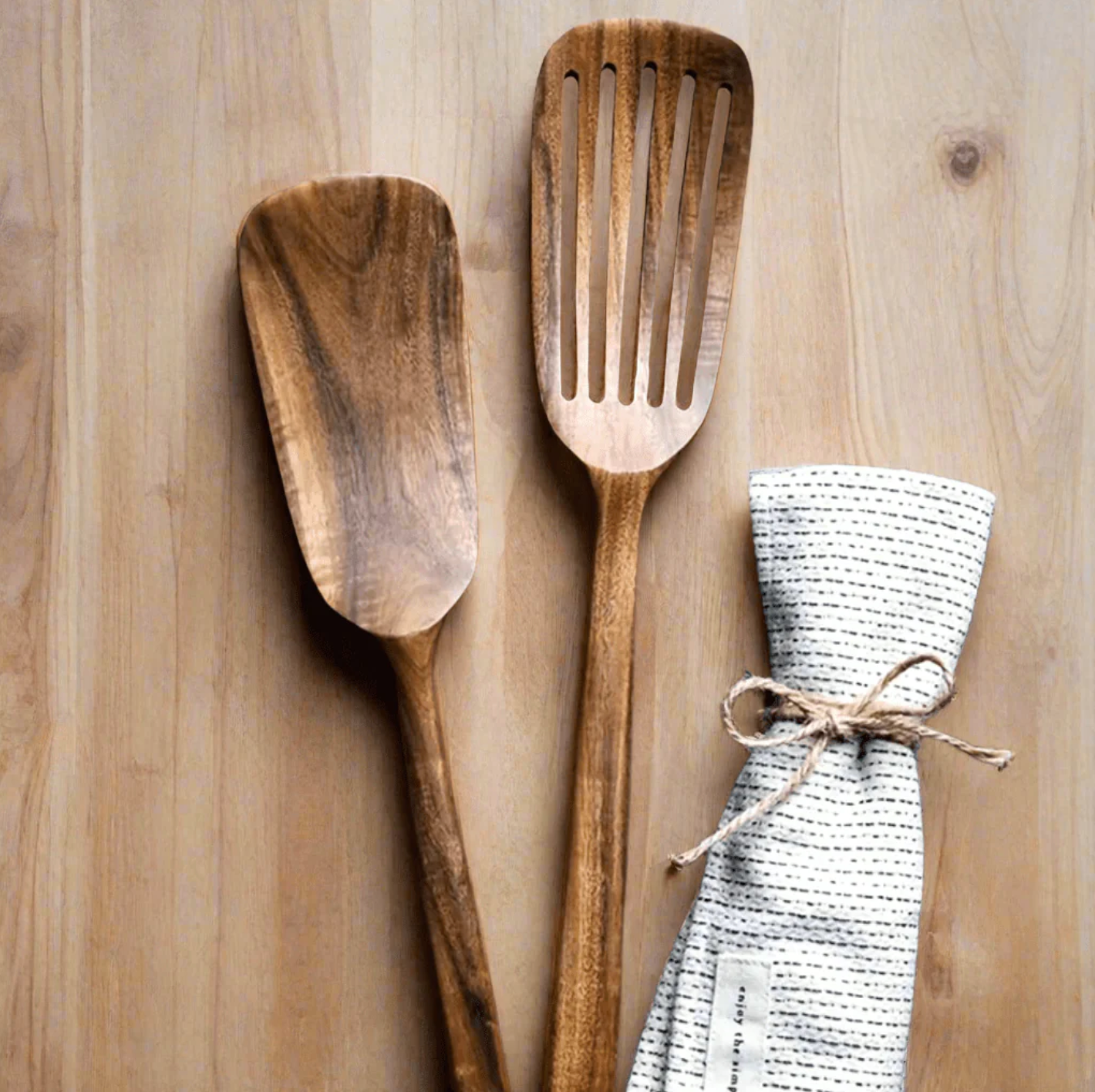 Teak Wooden Spatula Set – 2 Pieces