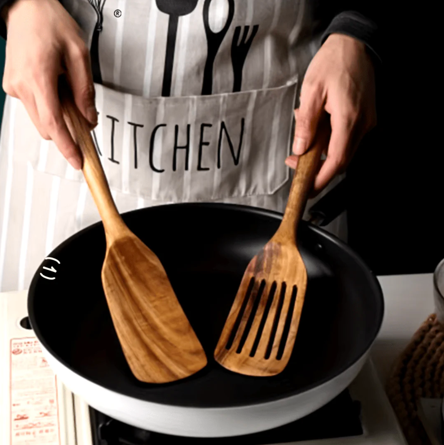 Teak Wooden Spatula Set – 2 Pieces