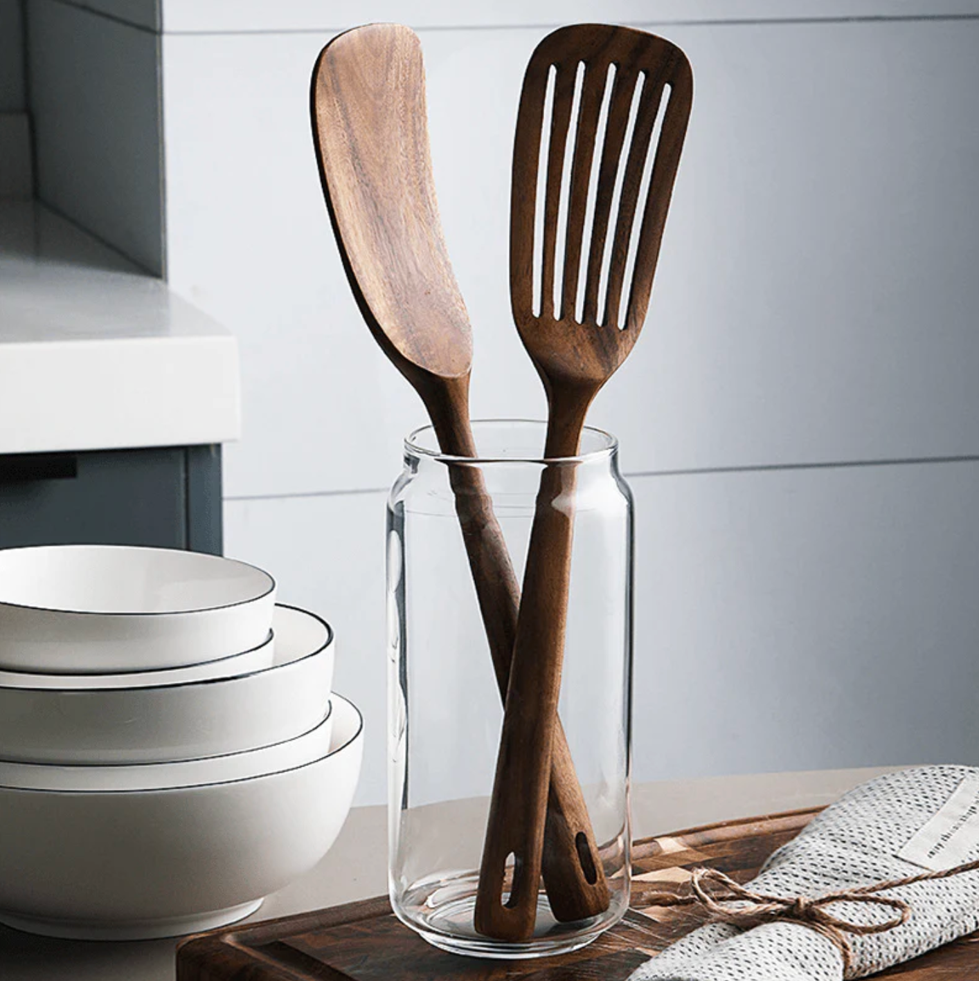Teak Wooden Spatula Set – 2 Pieces