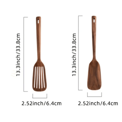 Teak Wooden Spatula Set – 2 Pieces