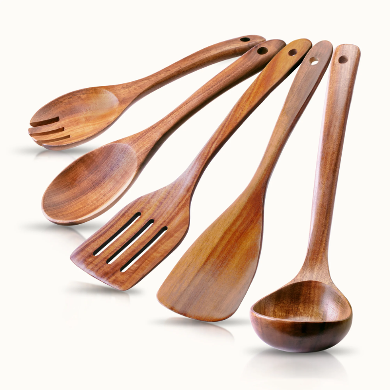 Teak Wooden Utensils Set - 50% OFF SALE