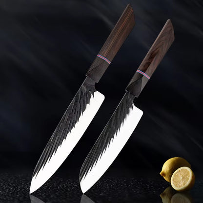 Japanese Kitchen Knife Set With Ebony Handle
