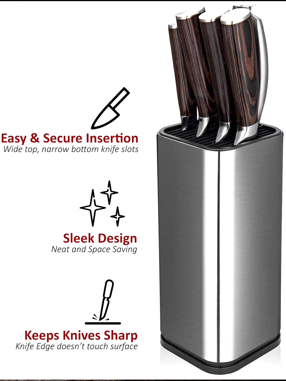 Universal Stainless Steel Knife Block